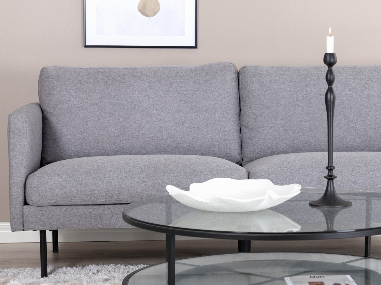 Kanapé Fercame 100 (Szürke + Fekete)