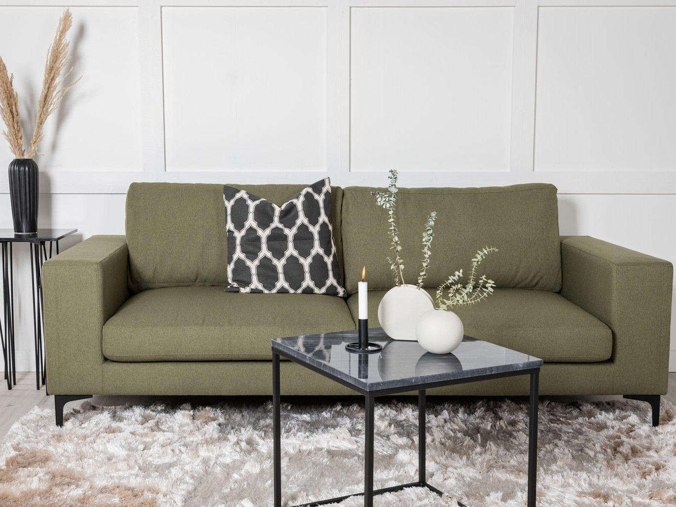 Kanapé Dallas 2910 (Poros zöld + Fekete)