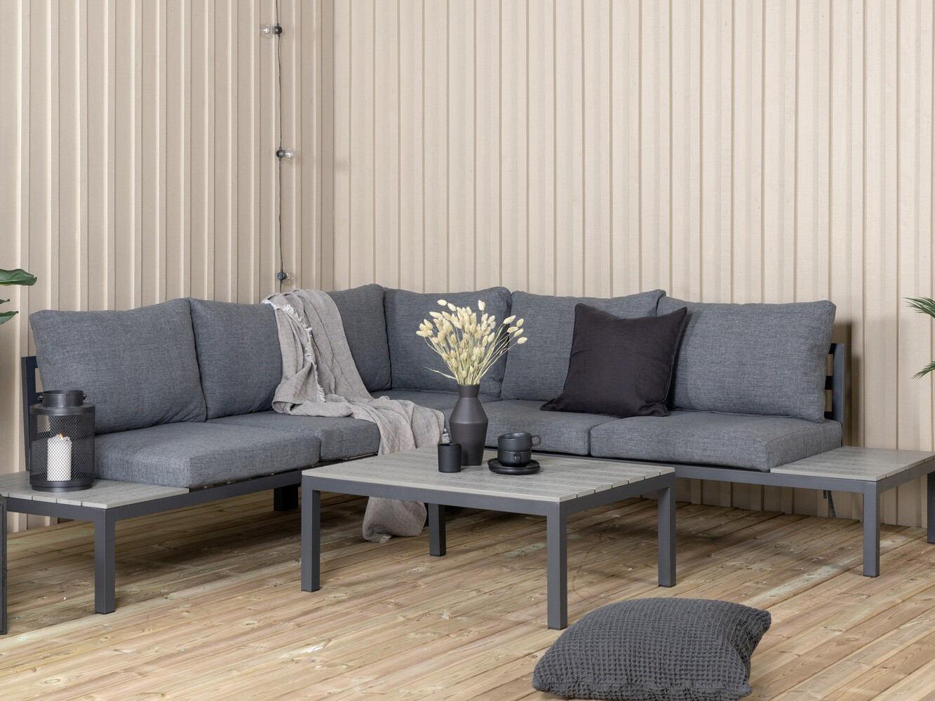 Kerti bútor Dallas 2158 (Fekete + Szürke)