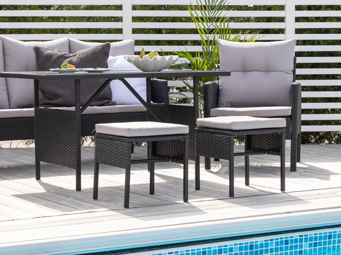 Kerti bútor Dallas 2473 (Fekete + Szürke)