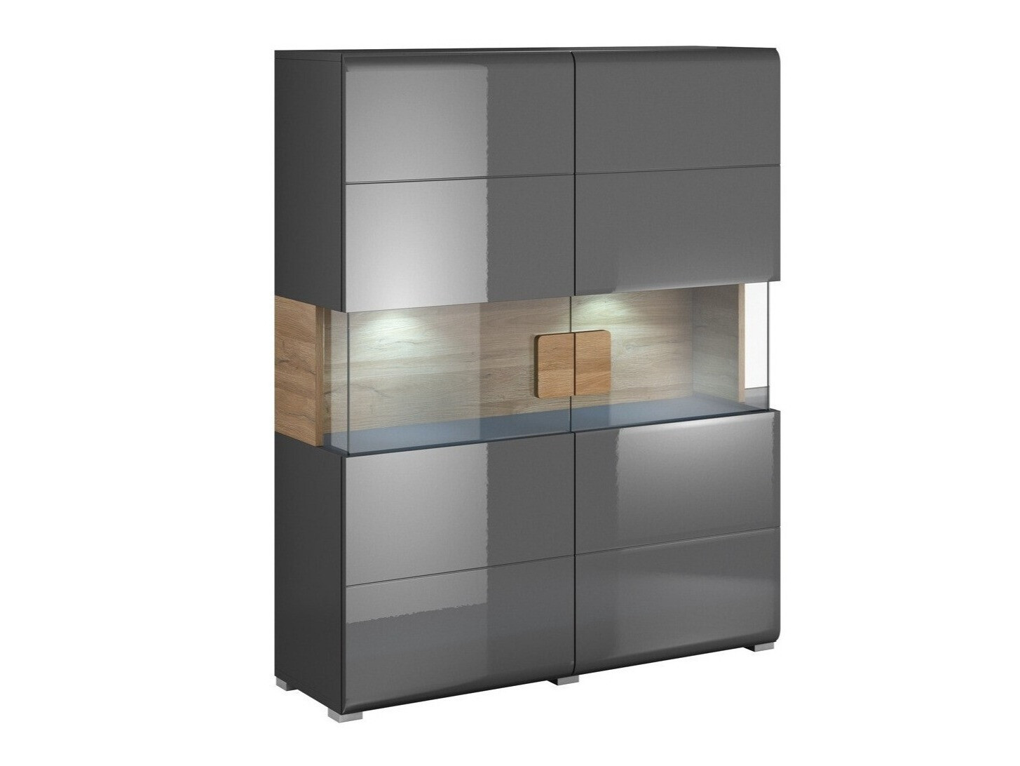 Könyvespolc Torsone 107 (Antracit + Gloss antracit + Grandson tölgy)