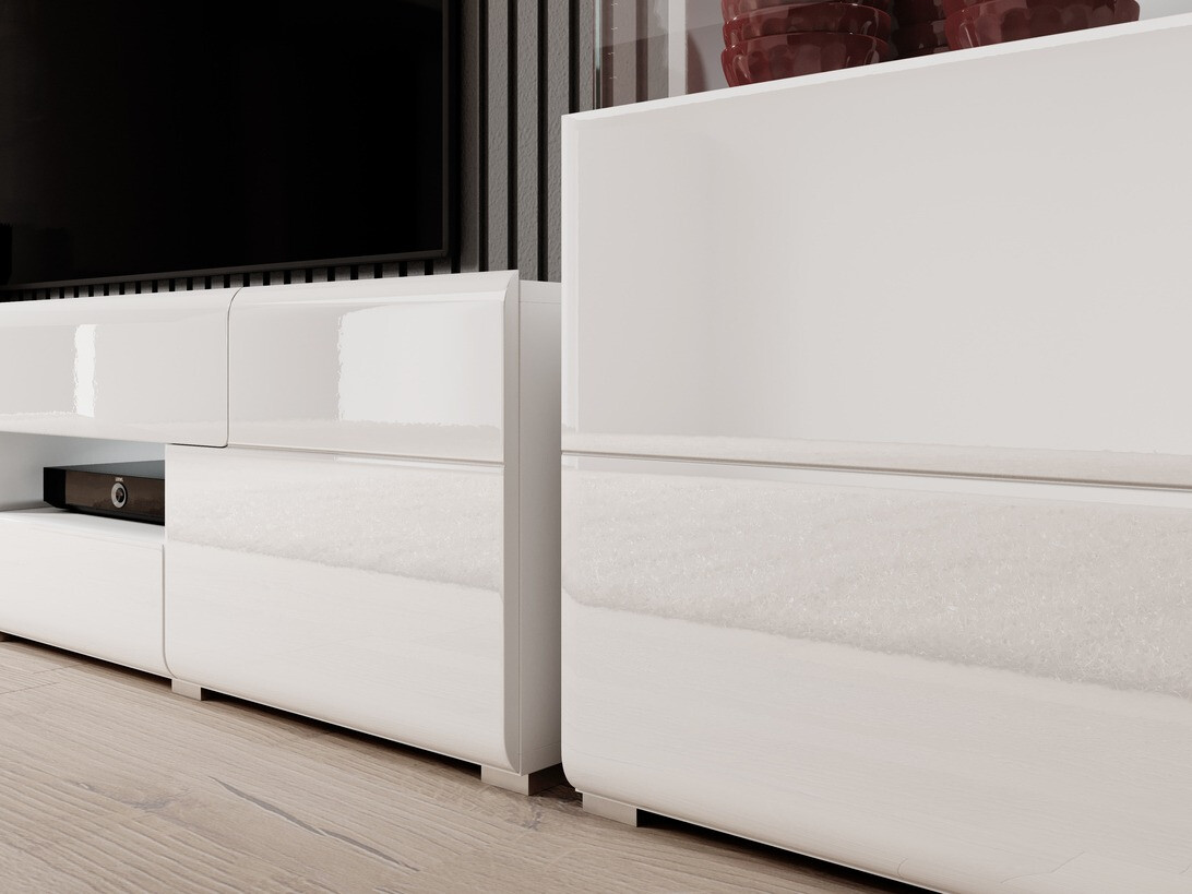 Komód Torsone 108 (Fehér + Fényes fehér)