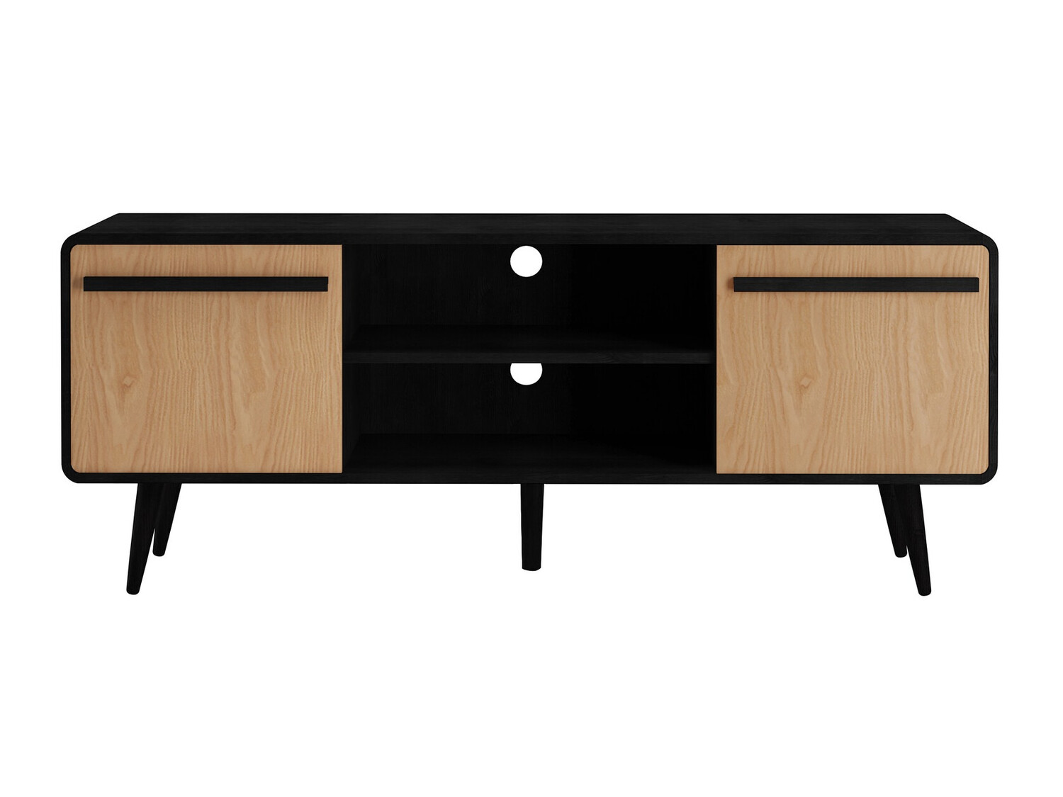 TV-állvány Denton 359 (Fekete + Tölgy)