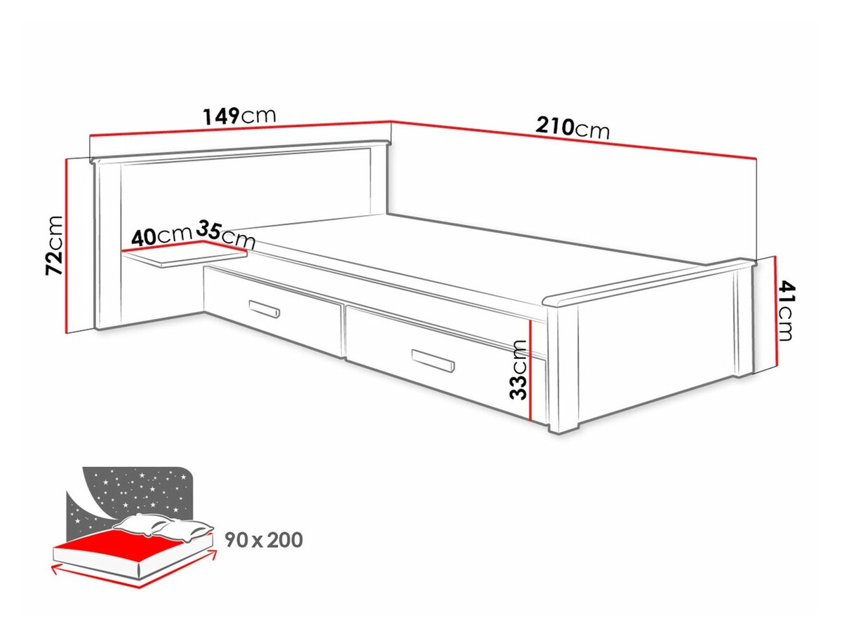 Ágy Henderson 118 (Fehér + Sonoma tölgy)