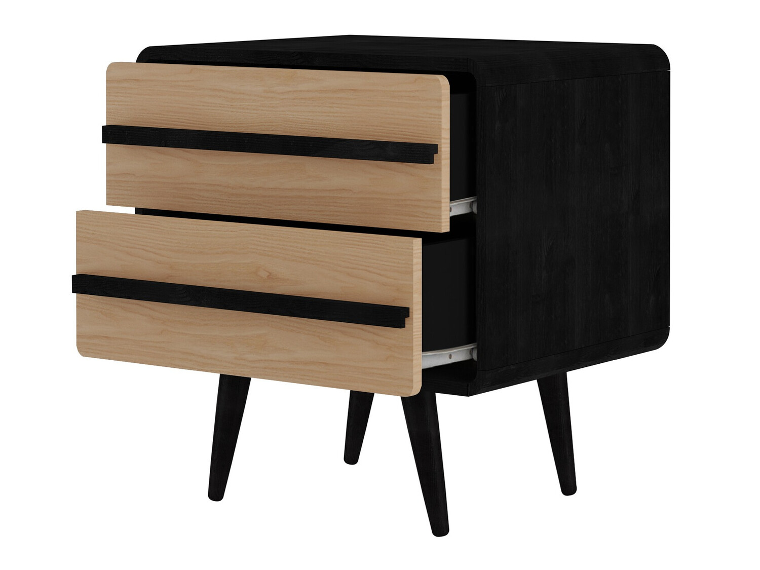 Éjjeliszekrény Denton 567 (Fekete + Tölgy)