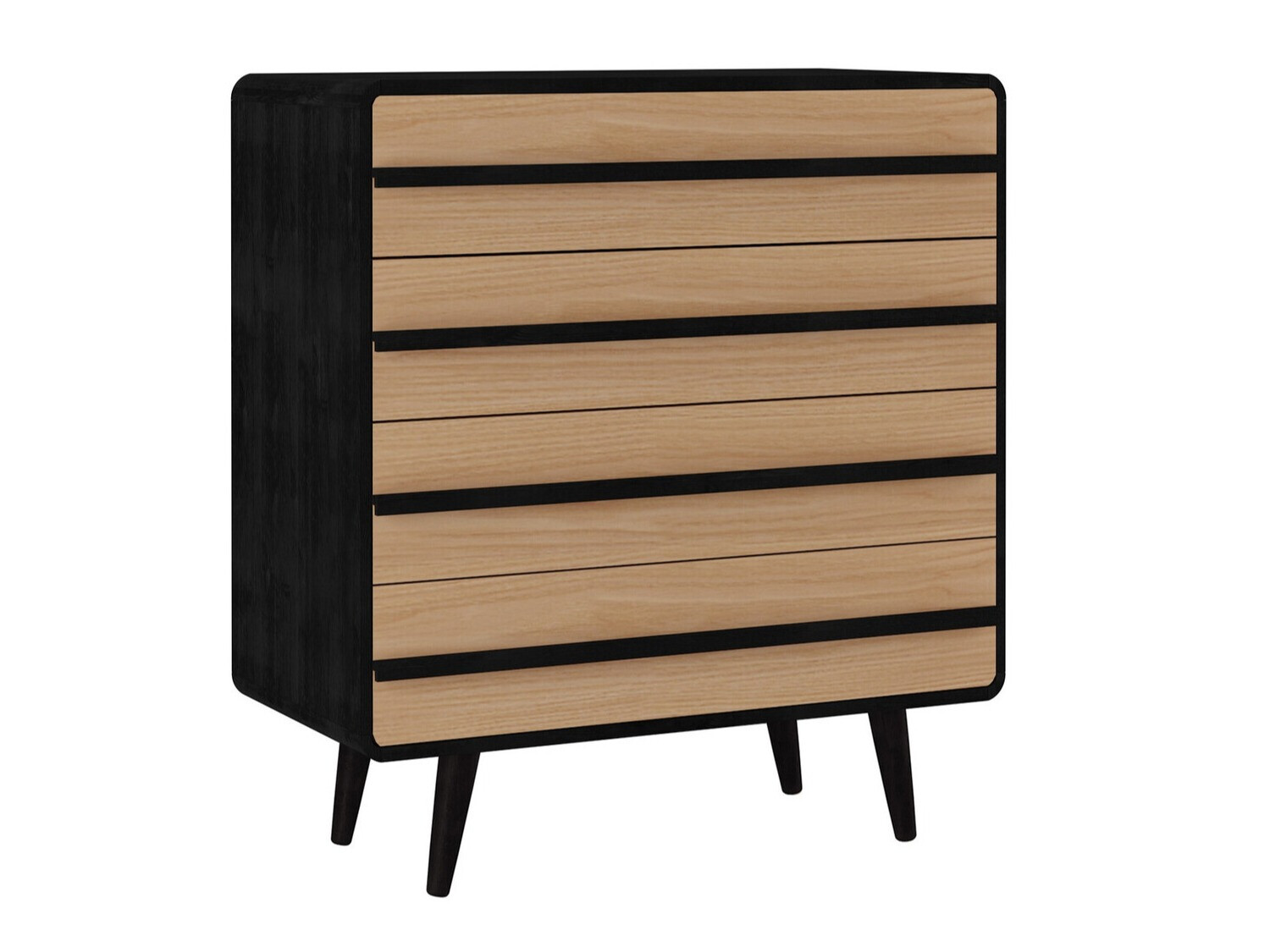 Komód Denton 566 (Fekete + Tölgy)
