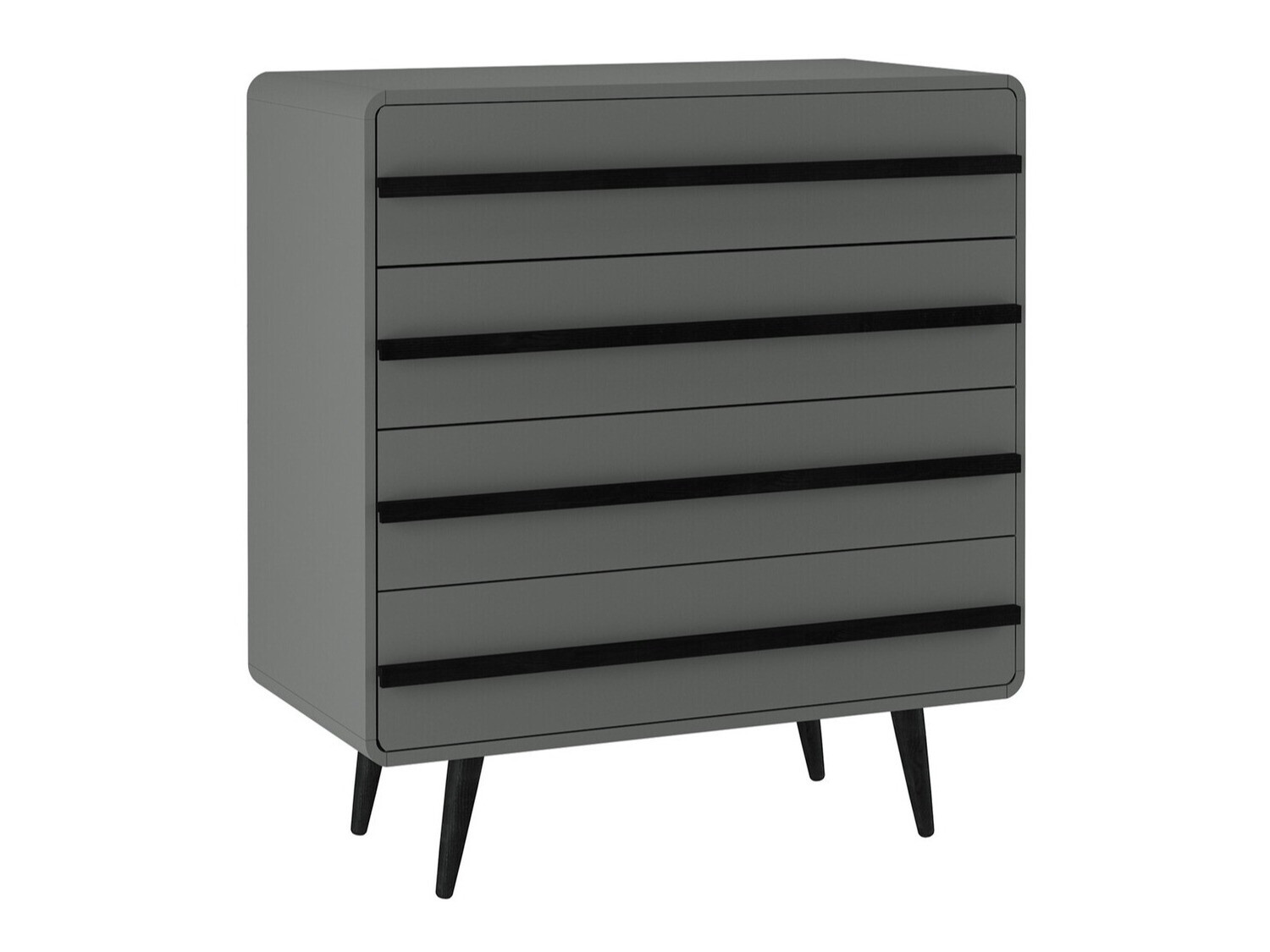 Komód Denton 566 (Szürke + Fekete)
