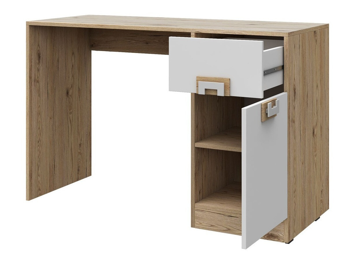 Íróasztal Balvire 110 (Világos tölgy + Fehér)