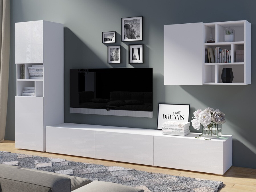 Nappali szett Austin 199 (Fehér + Fényes fehér)