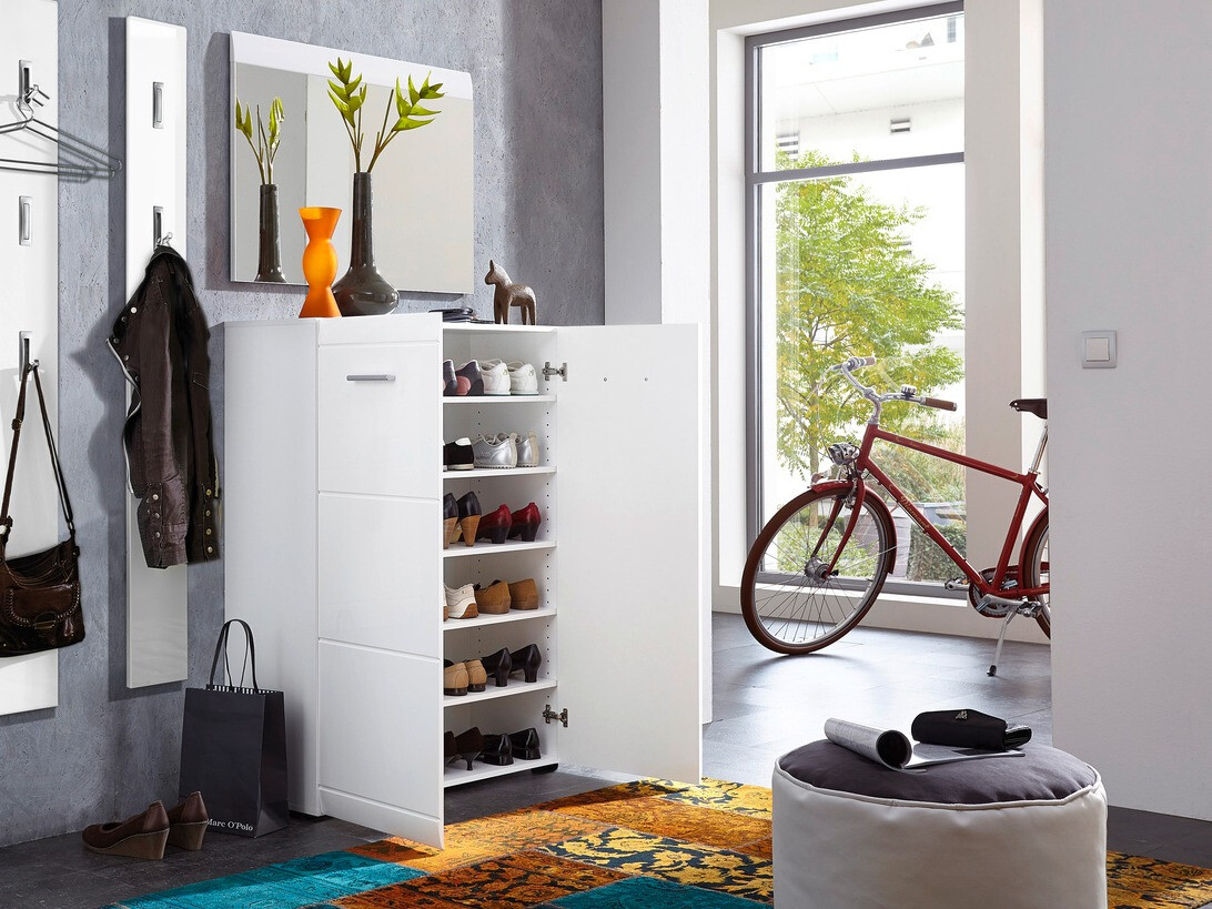 Cipőtároló Livromu 102 (Fényes fehér)