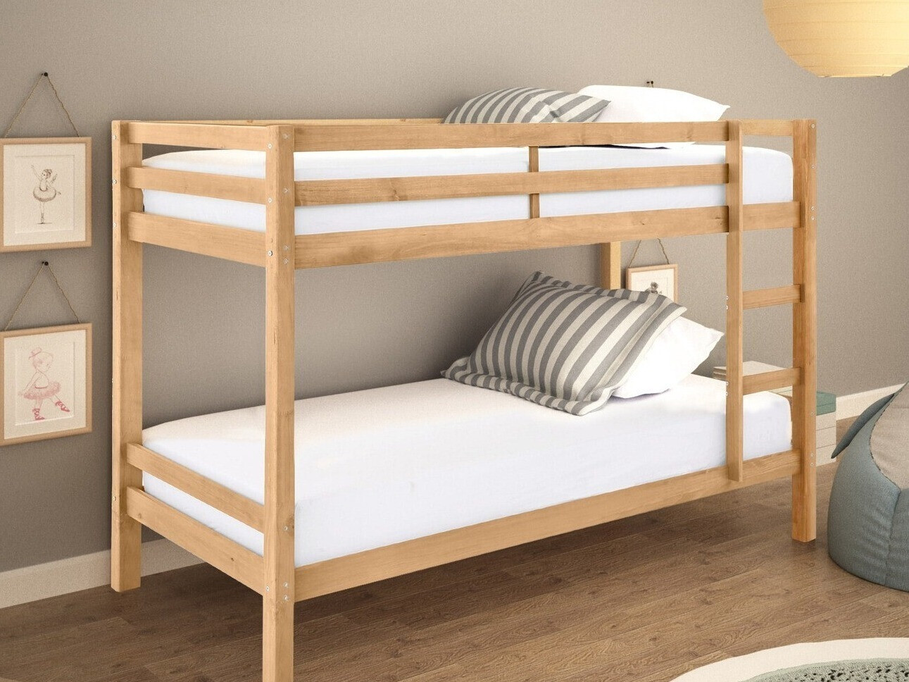 Emeletes ágy Ruvfiva 100 (Világosbarna)