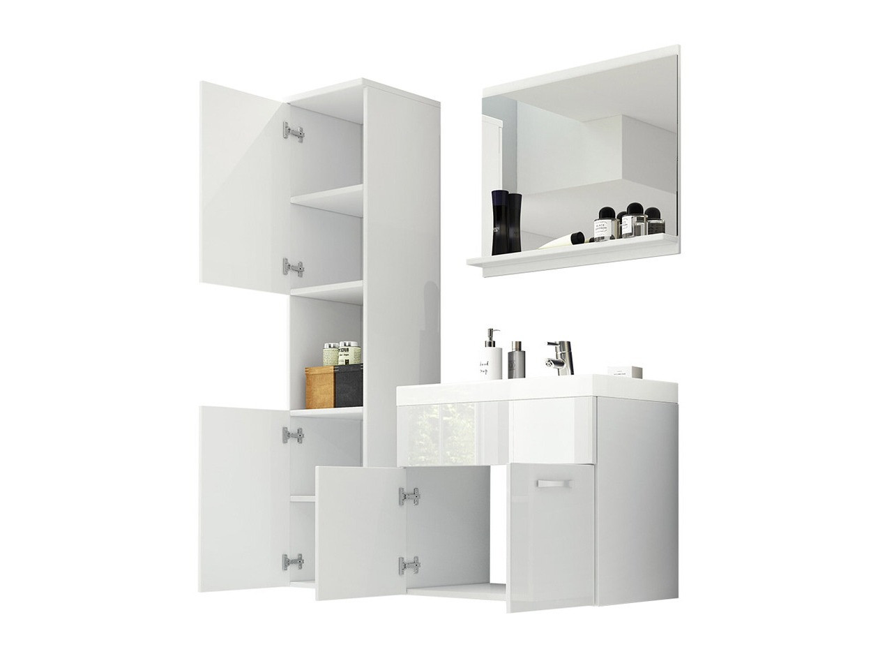 Fürdőszobai garnitúra Sarasota 122 (Wotan tölgy + Fényes fehér)