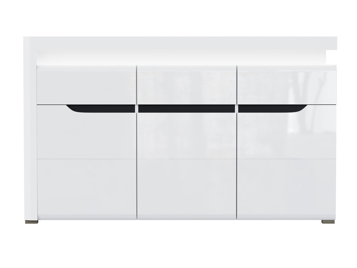 Komód Revelmi 103 (Fényes fehér + Fehér)