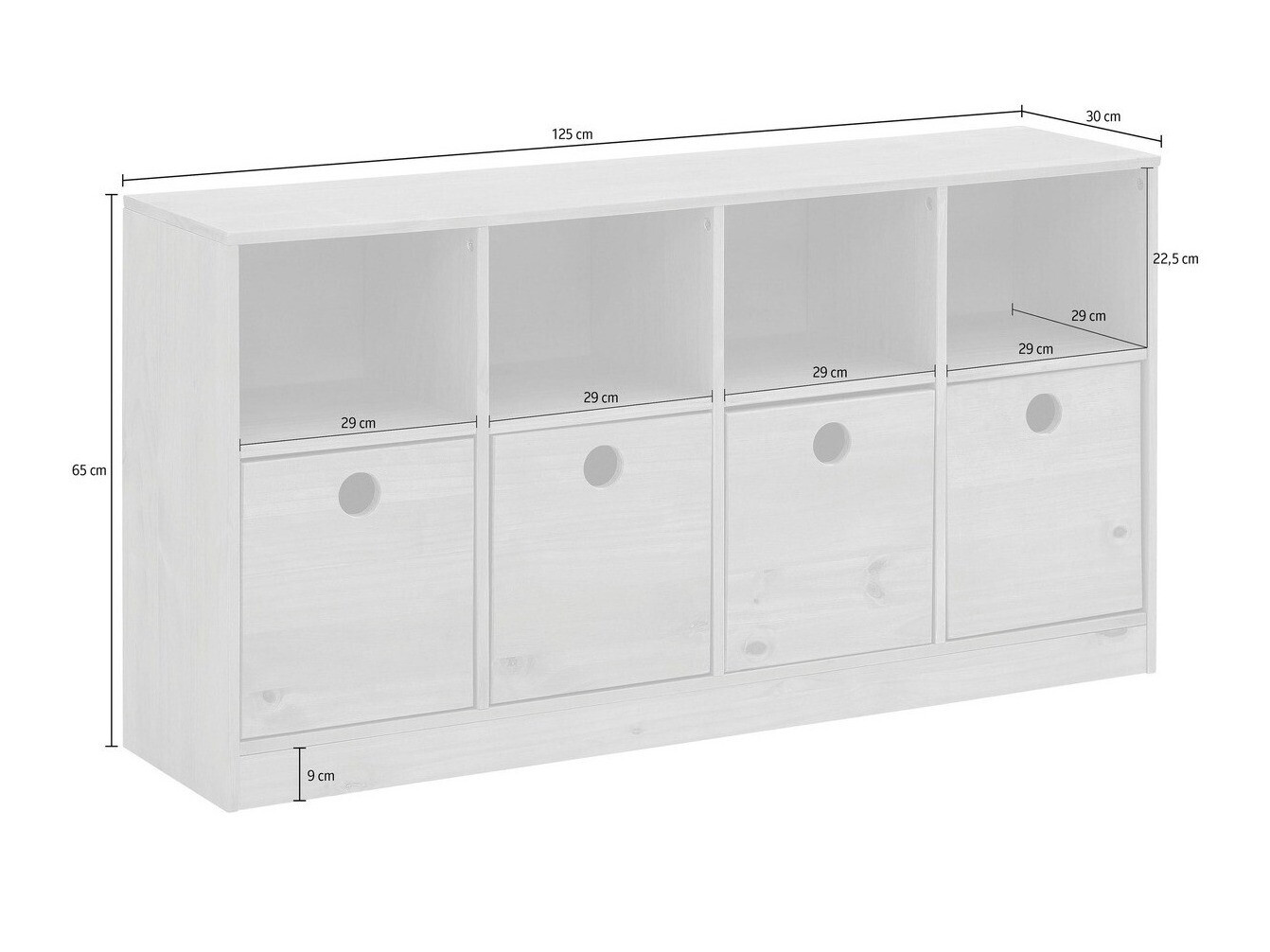 Komód Ruvfiva 118 (Szürke)