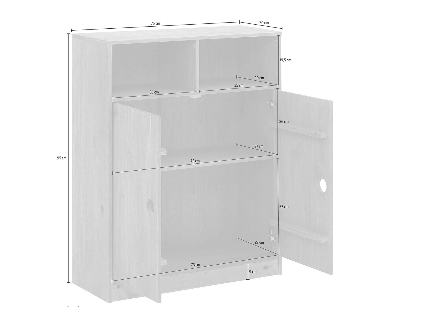 Szekrény Ruvfiva 116 (Fehér)