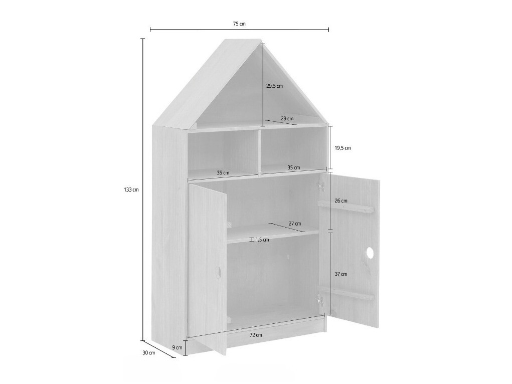 Szekrény Ruvfiva 117 (Fenyő)