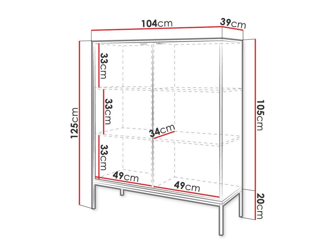 Szekrény Lima L101 (Szürke + Fekete)