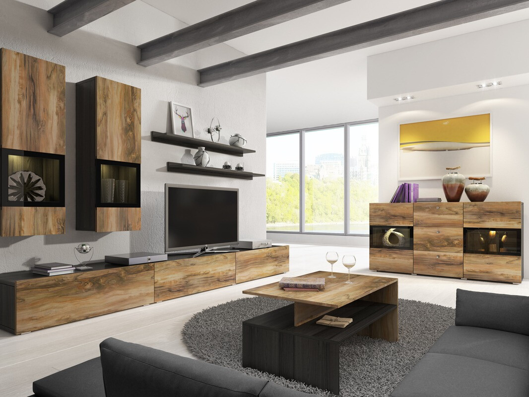 Dohányzóasztal Serodeu 103 (Dió + Sötét barna)