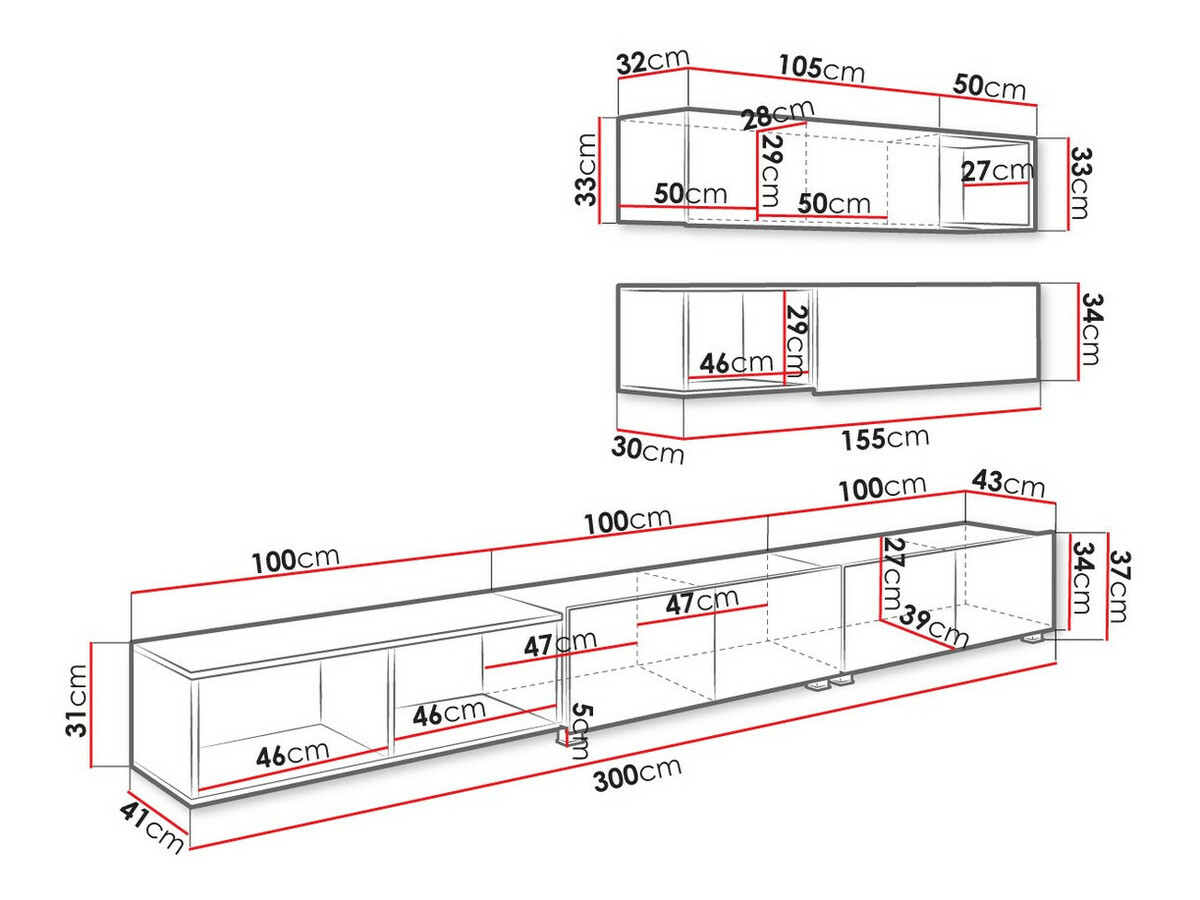 Nappali szett Remus XXV (Fekete + Fényes fekete + Artisan tölgy)