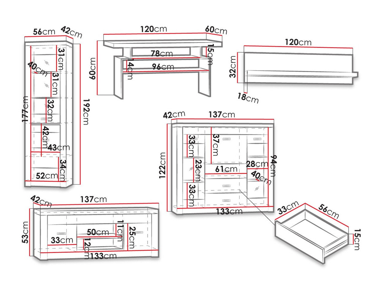Nappali szett Serfeno 122 (Sötét hamuszürke)