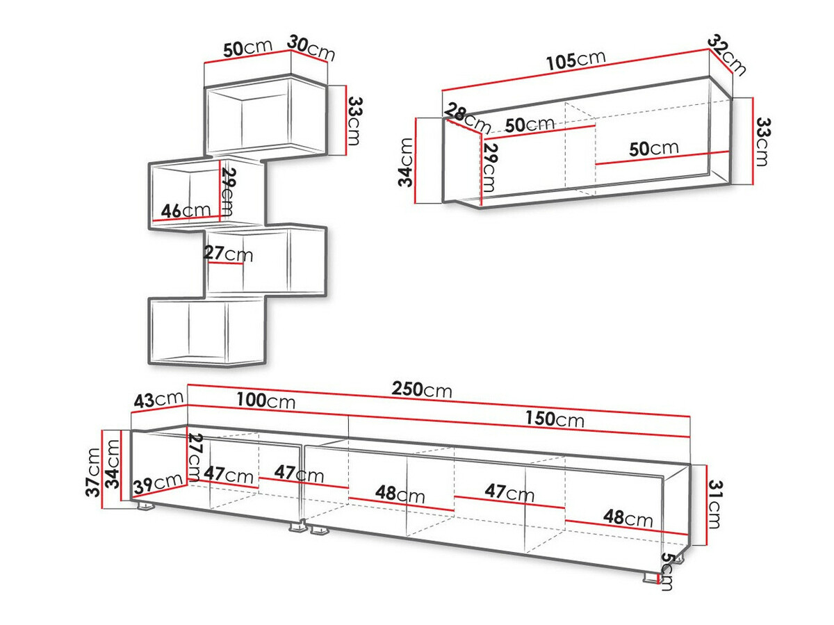 Nappali szett Tivdalu 149 (Fekete + Fényes fekete + Artisan tölgy)