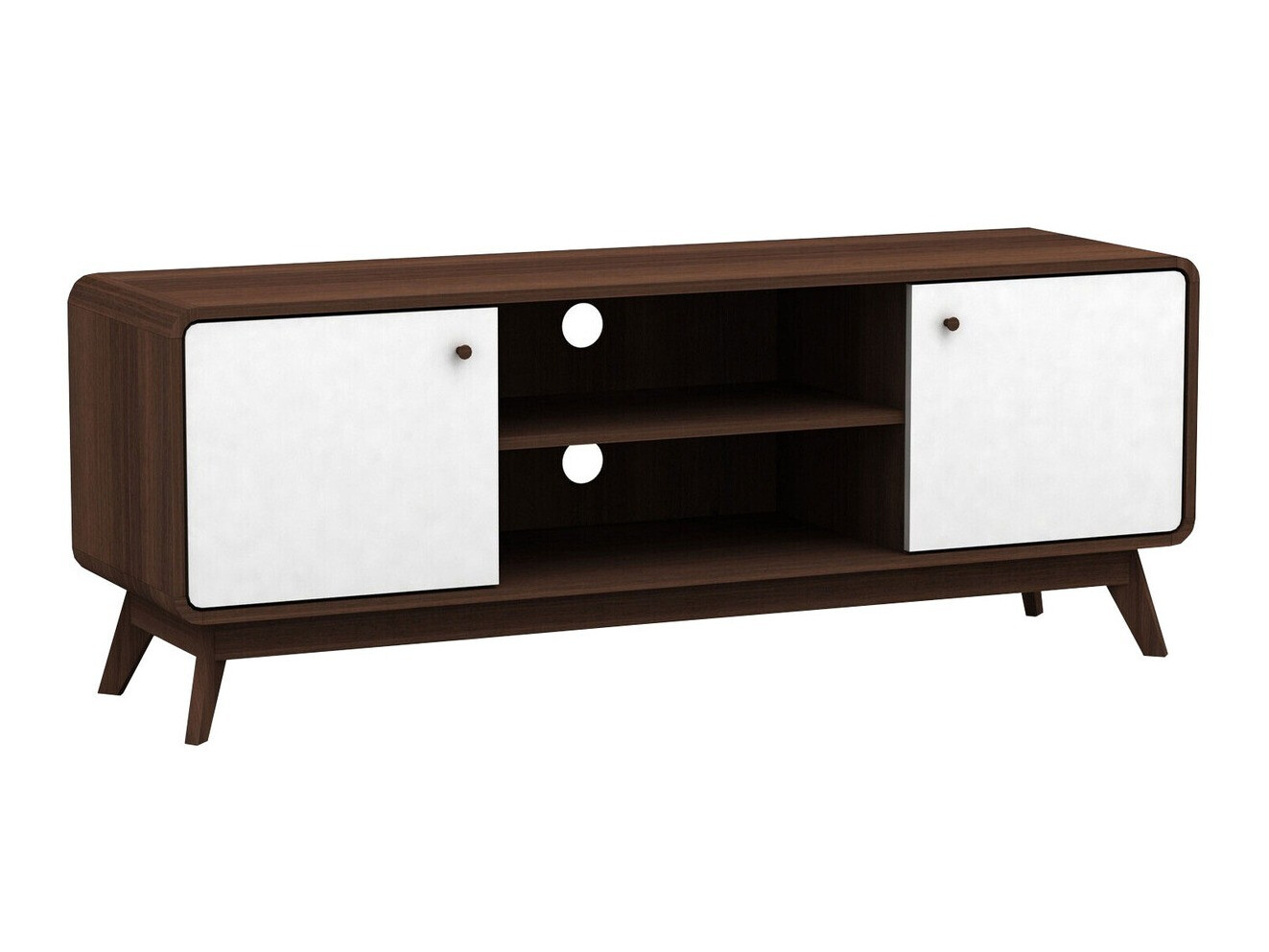 TV-állvány Elbtena 107 (Dió + Fehér)