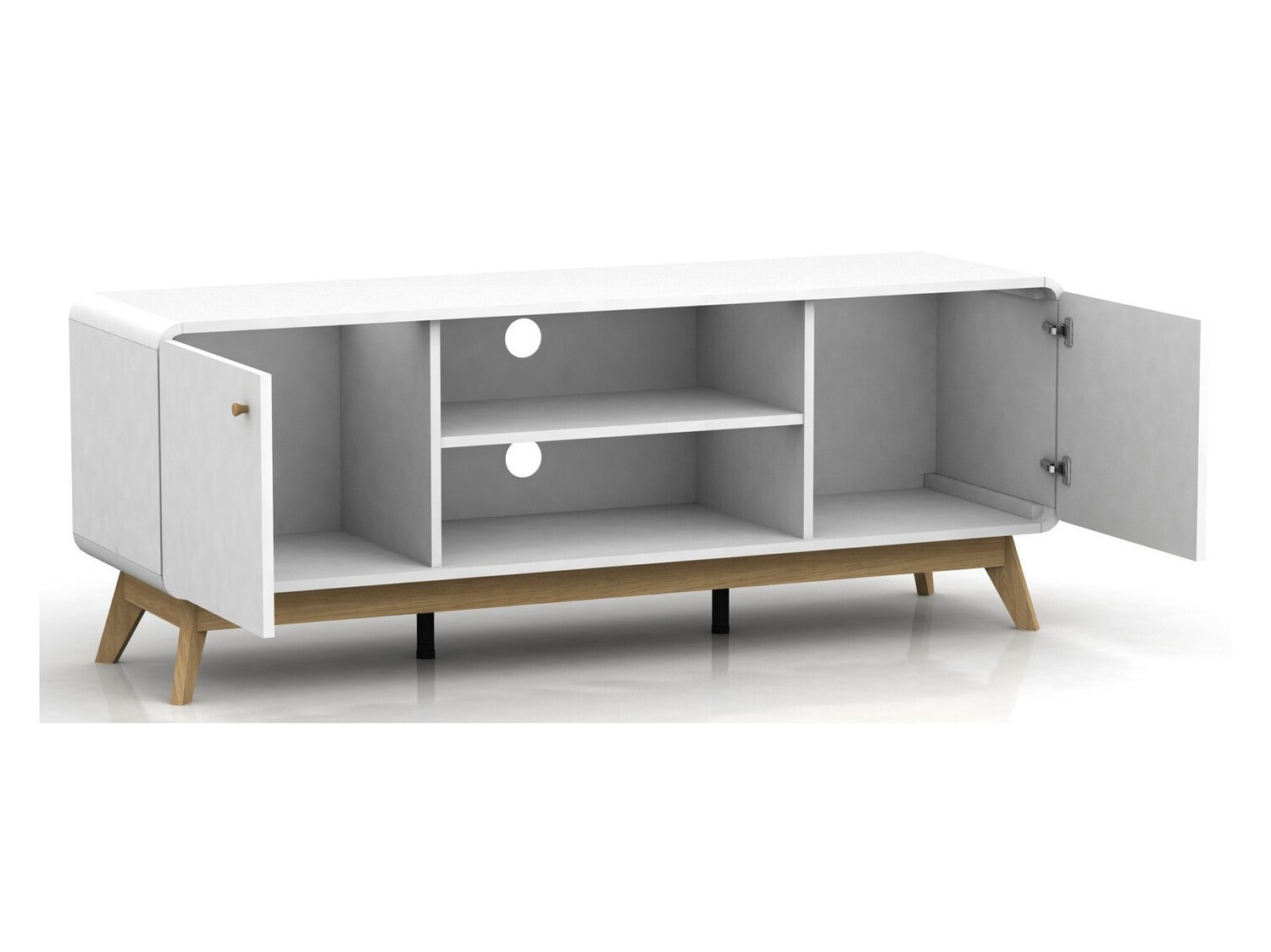 TV-állvány Elbtena 107 (Fehér + Tölgy)