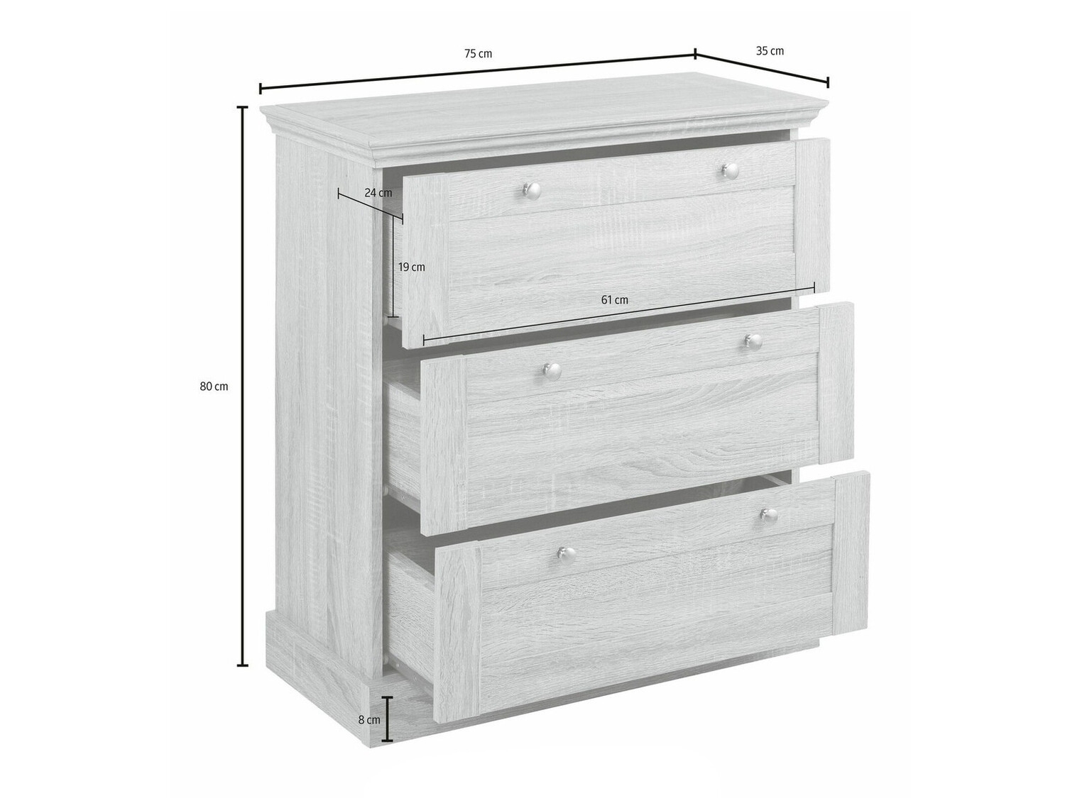 Komód Lirveri 110 (Világos tölgy)