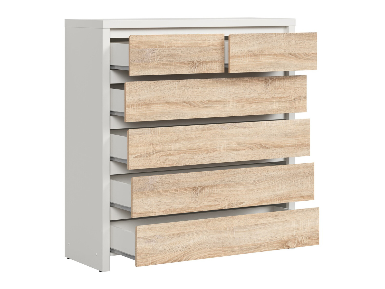 Komód Nolroma 126 (Fehér + Sonoma tölgy)