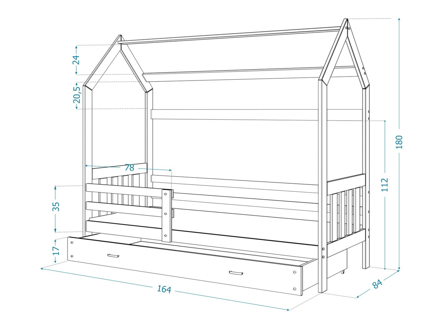 Ágy Aurora 122 (Fehér)