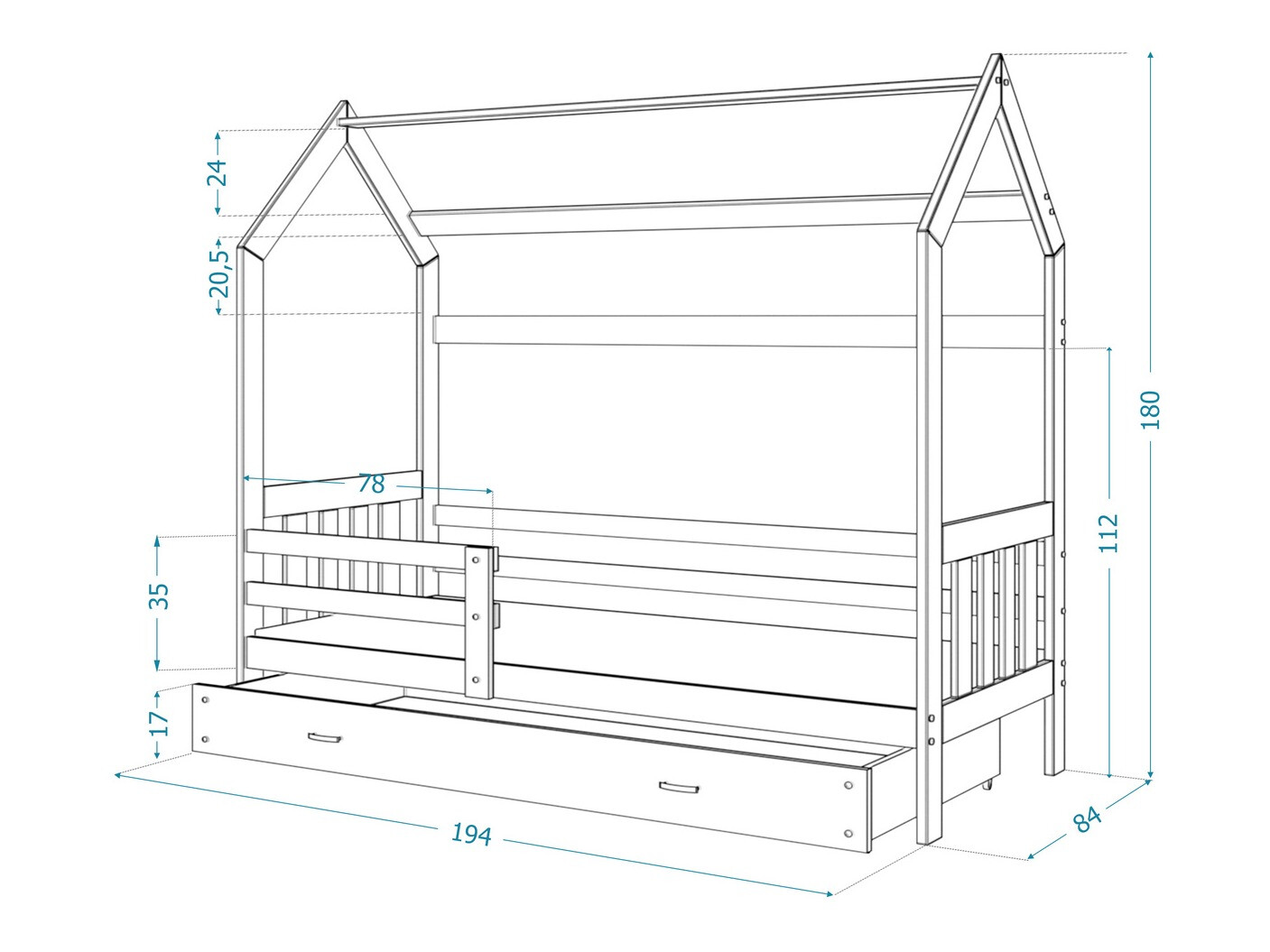 Ágy Aurora 123 (Fenyő)
