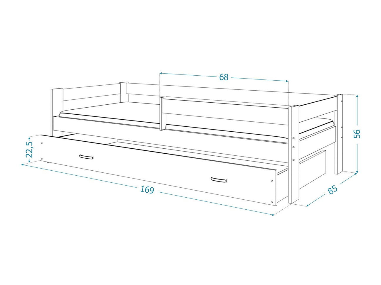 Ágy Aurora 125 (Fehér)