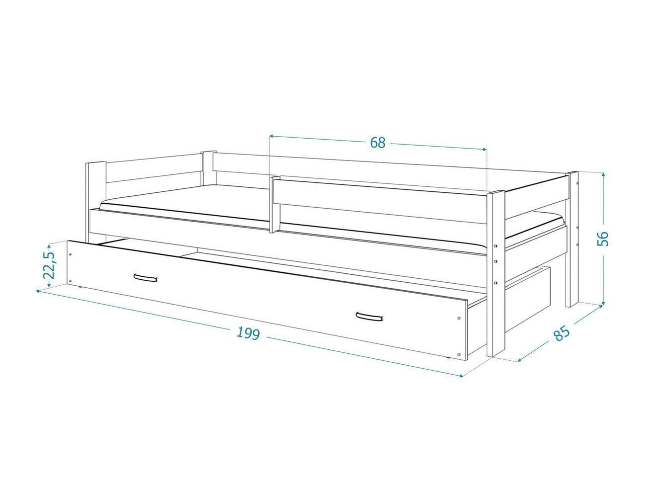 Ágy Aurora 125 (Fehér)