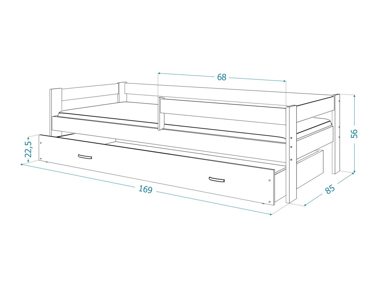 Ágy Aurora 125 (Fehér)