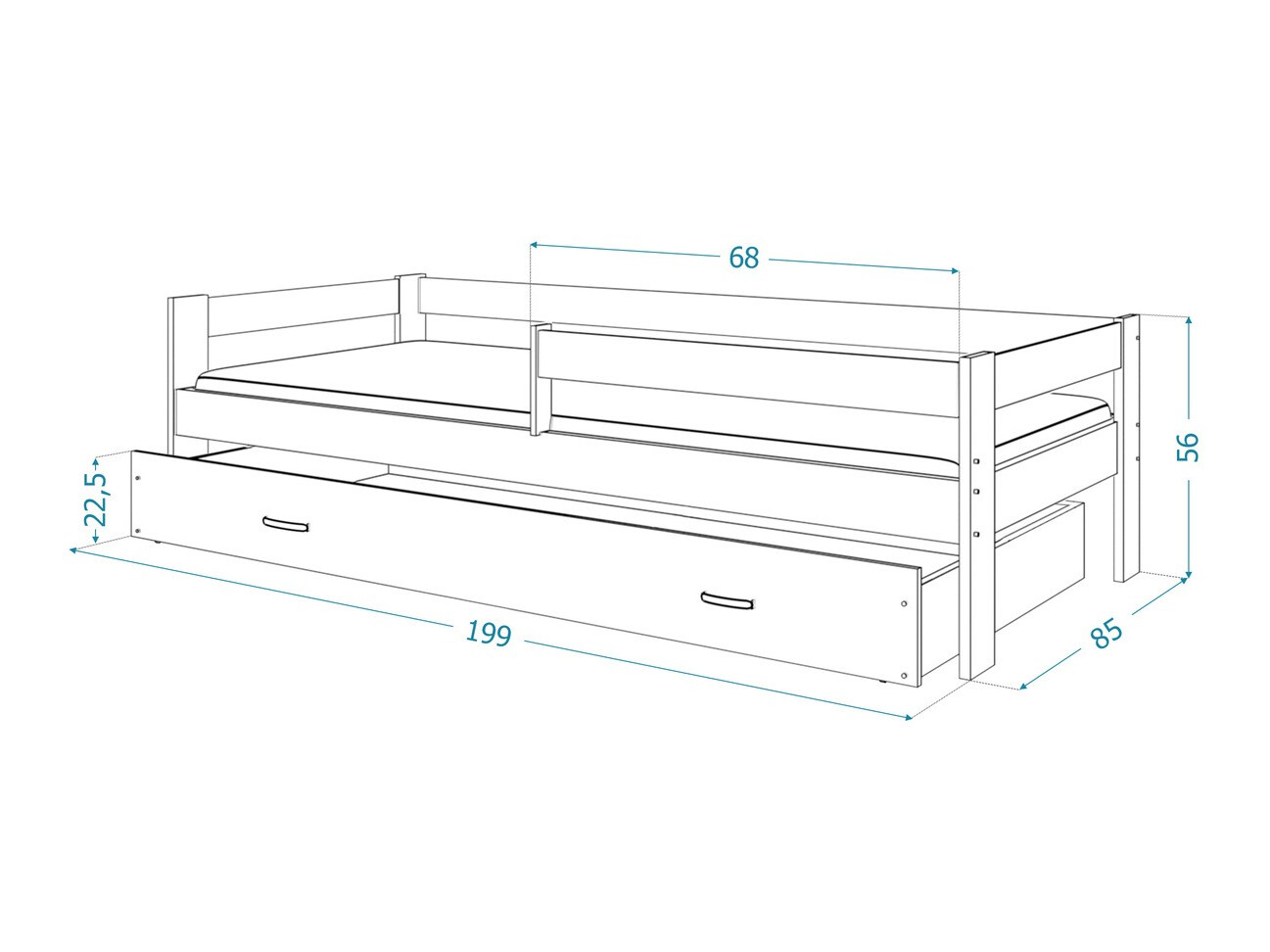 Ágy Aurora 125 (Fehér)