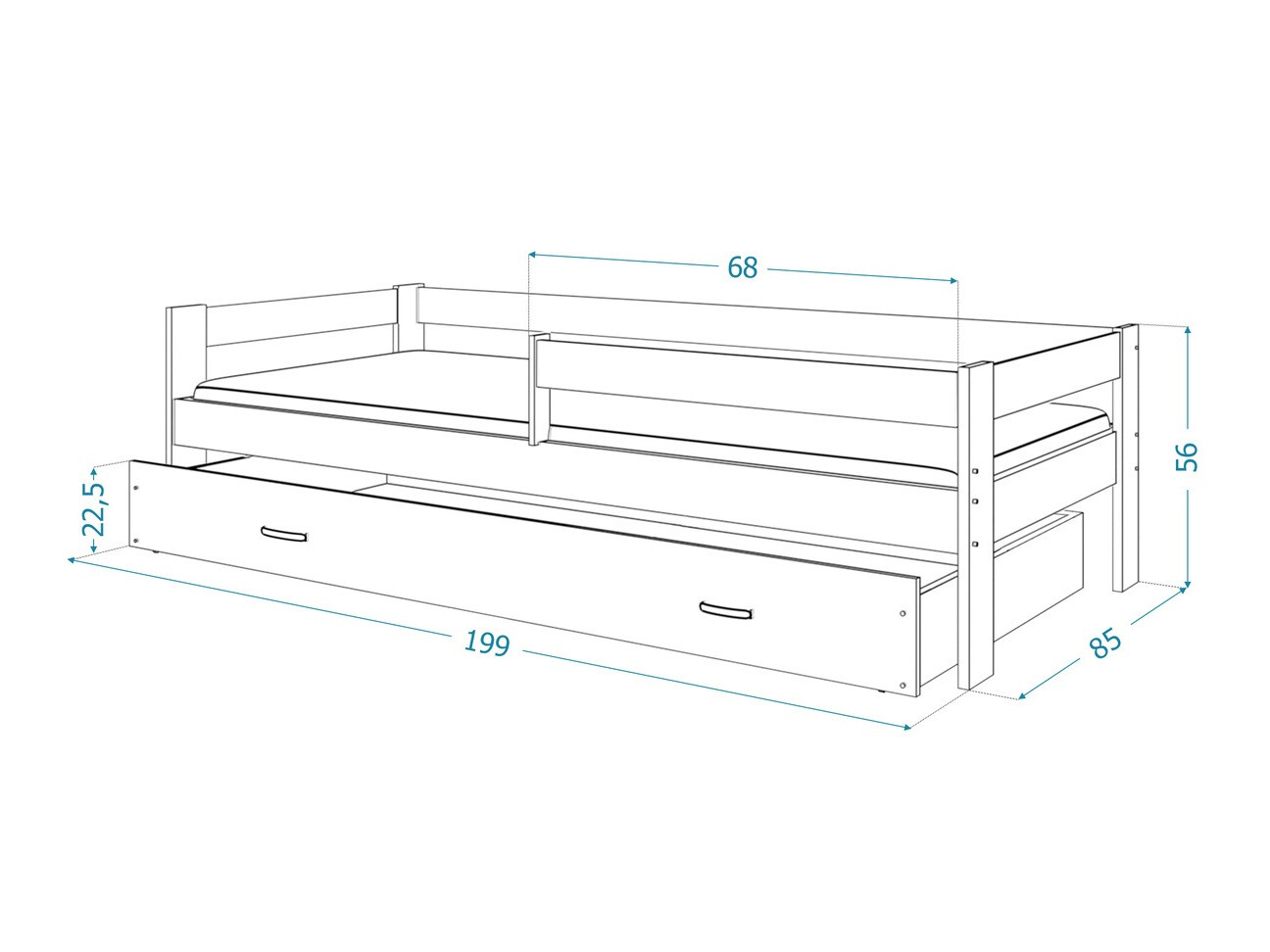 Ágy Aurora 125 (Szürke)