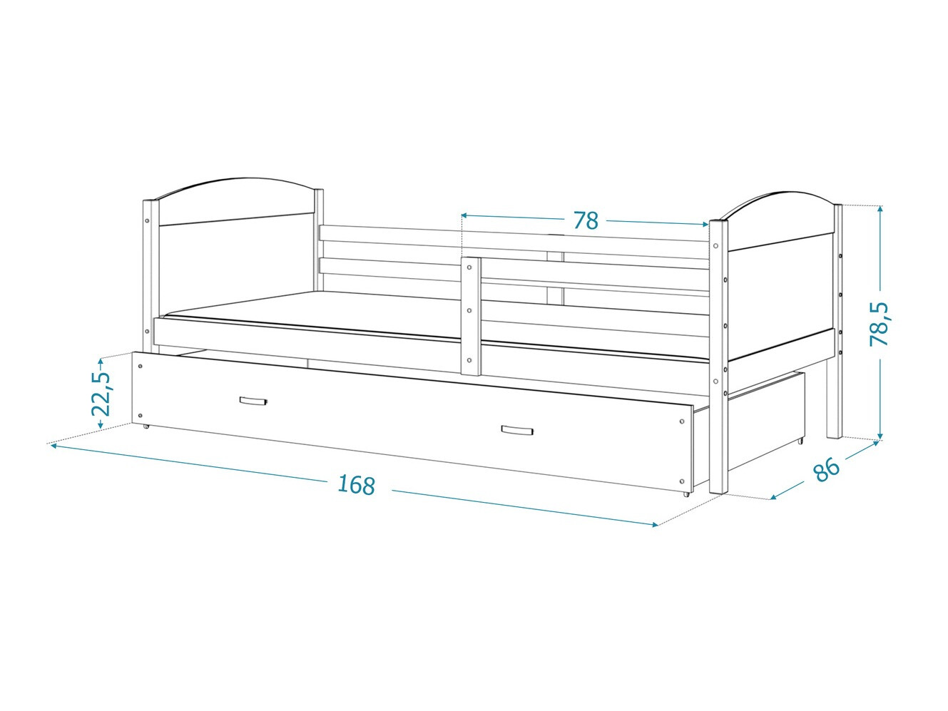 Ágy Aurora 127 (Fenyő)