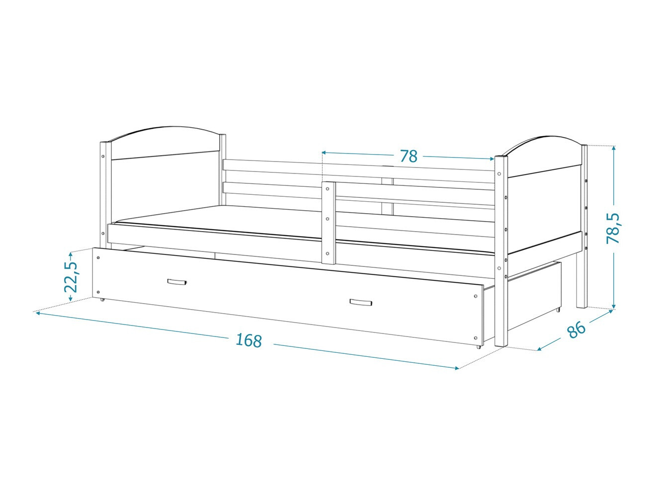 Ágy Aurora 127 (Fenyő)