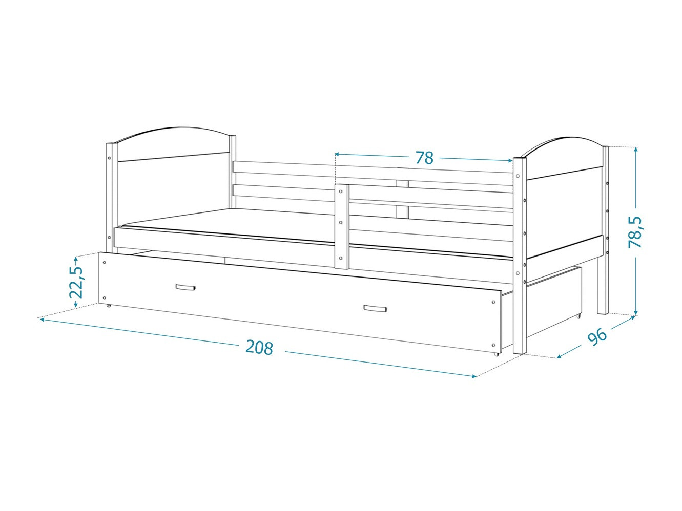Ágy Aurora 129 (Szürke)