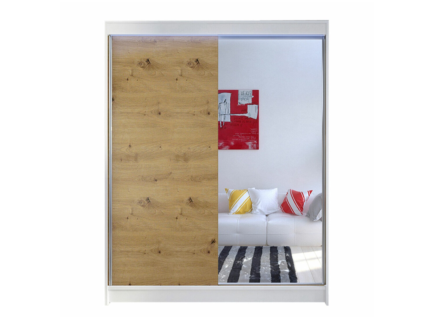 Gardróbszekrény Closico 140 (Fehér + Artisan tölgy)