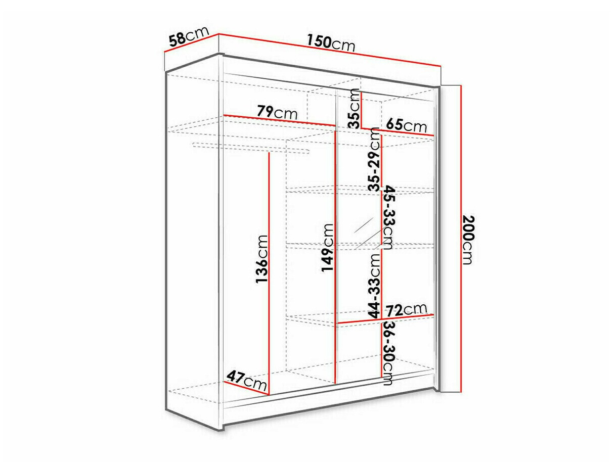 Gardróbszekrény Closico Vastor I (Fekete + Artisan tölgy)