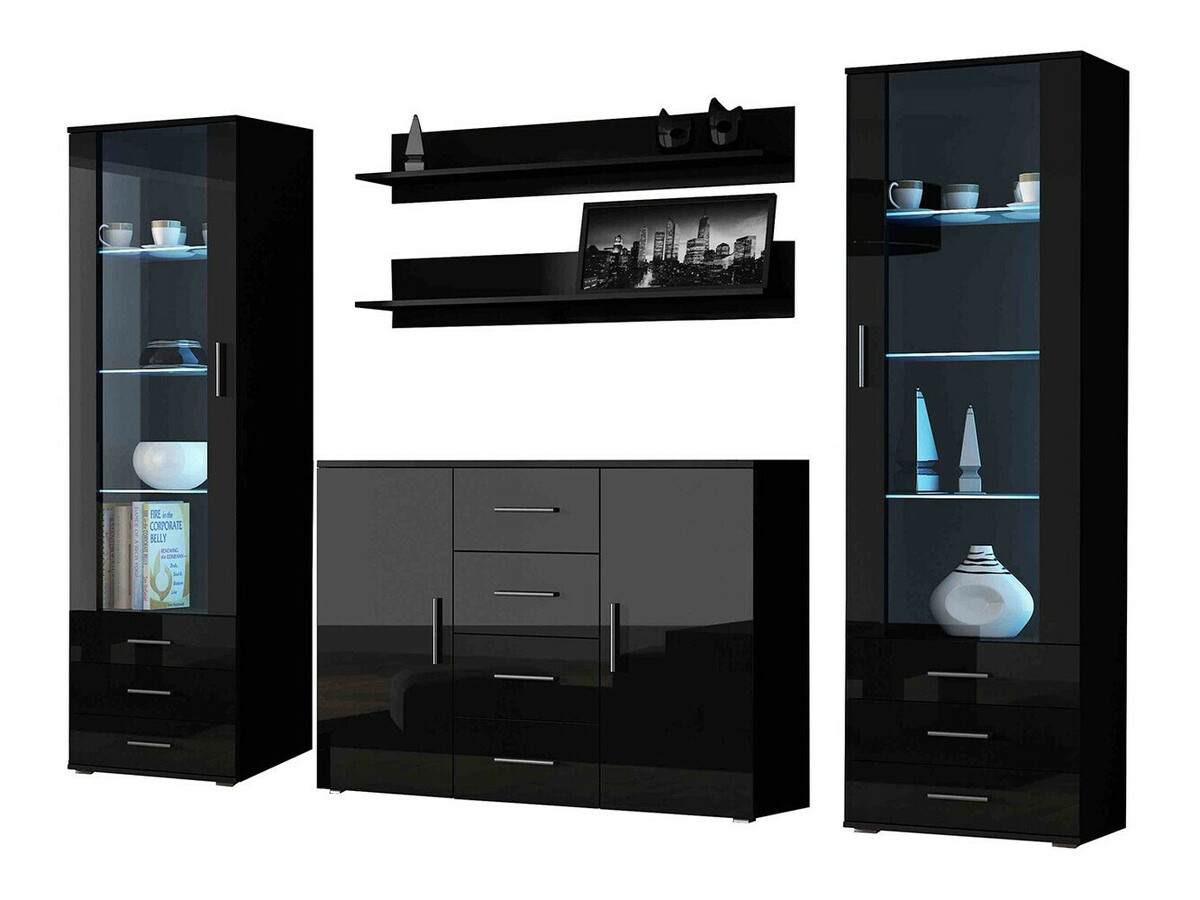 Nappali szett Tornola 112 (Fekete + Fényes fekete)