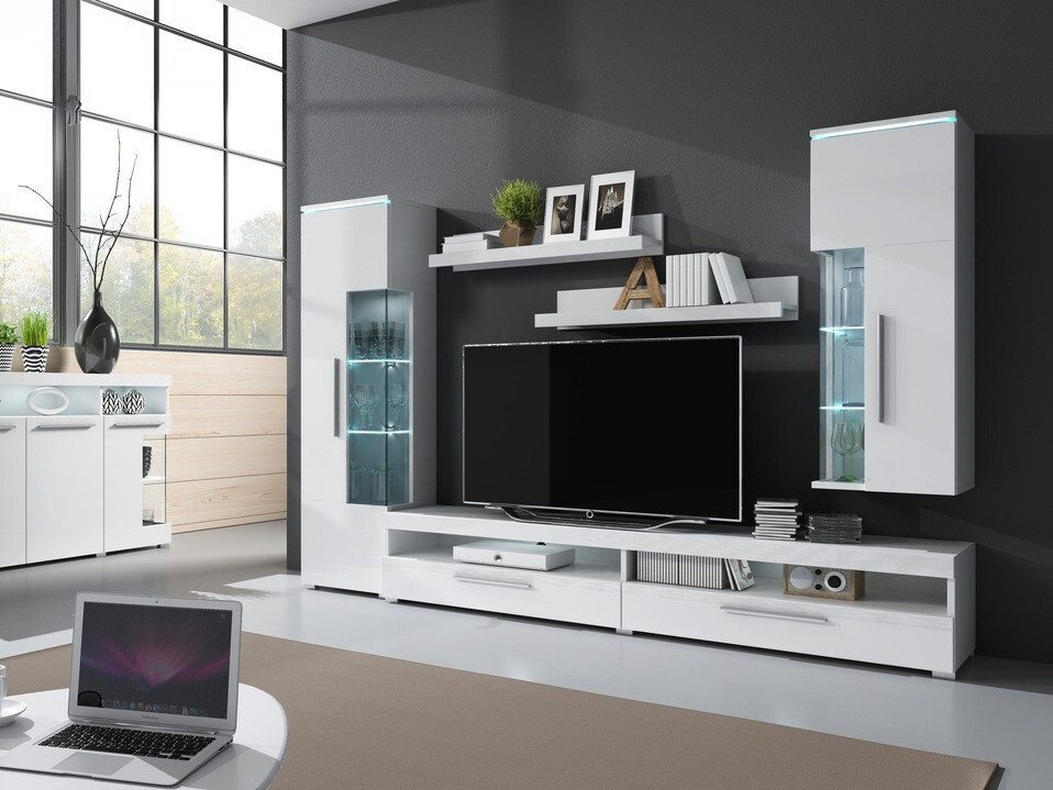 Könyvespolc Torvire 106 (Fehér + Fényes fehér)