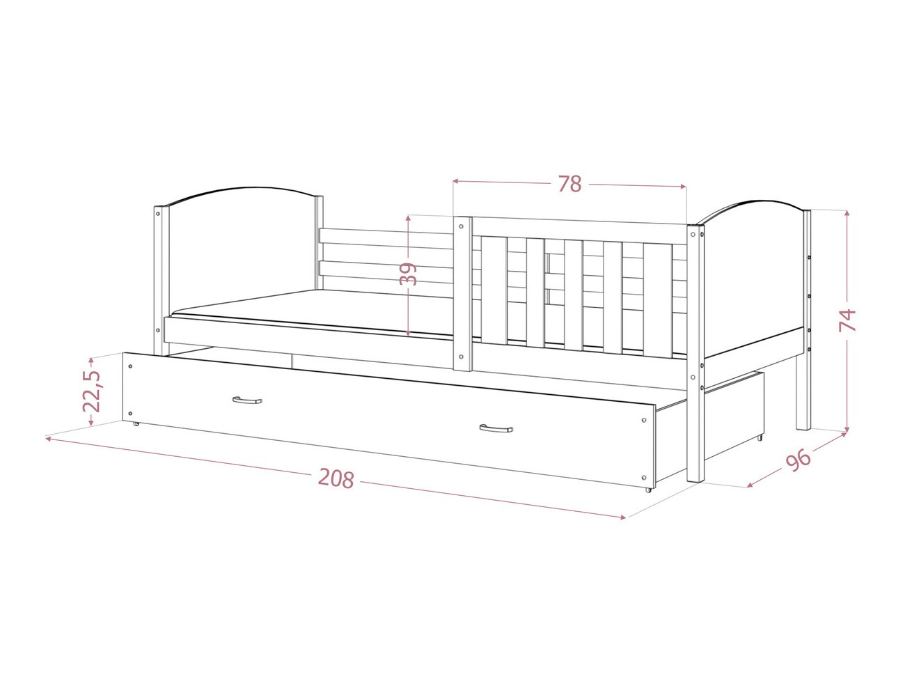 Ágy Aurora 131 (Fehér)