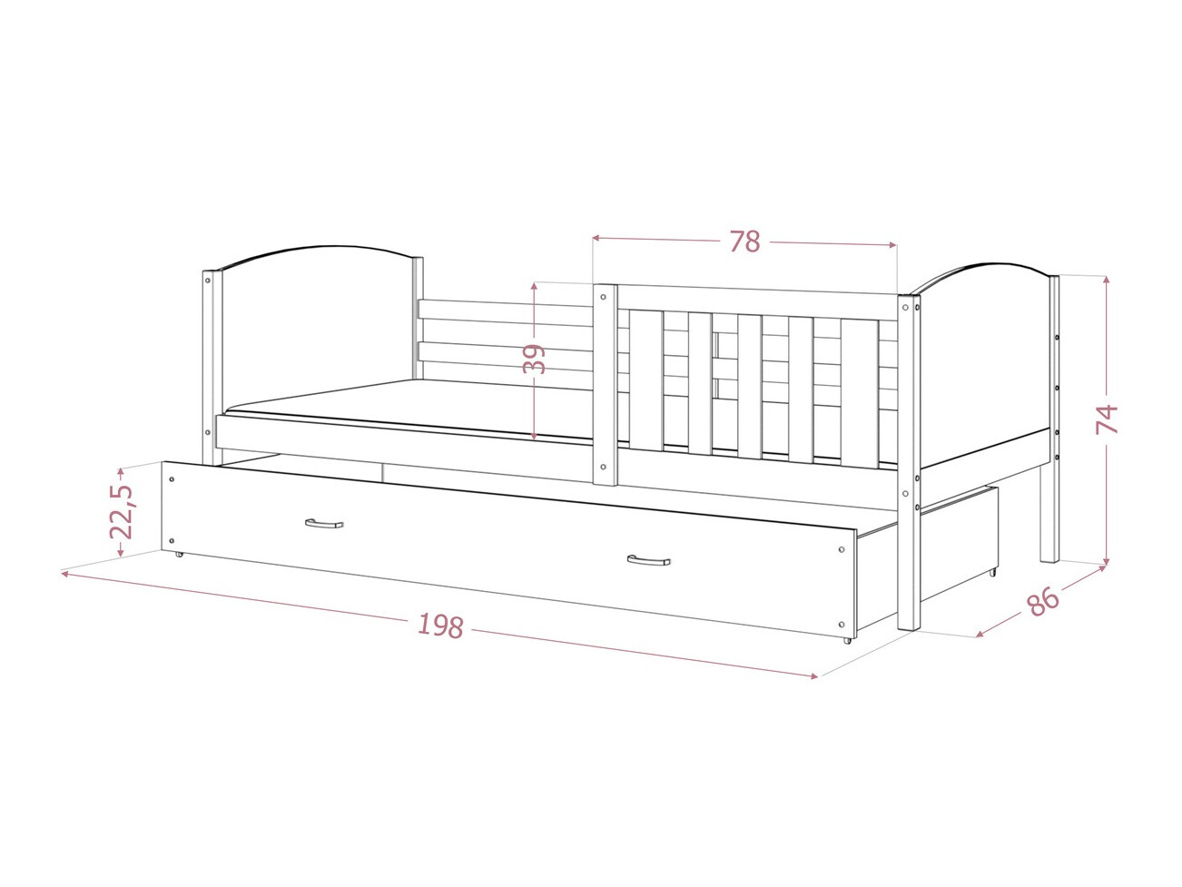 Ágy Aurora 131 (Fehér)