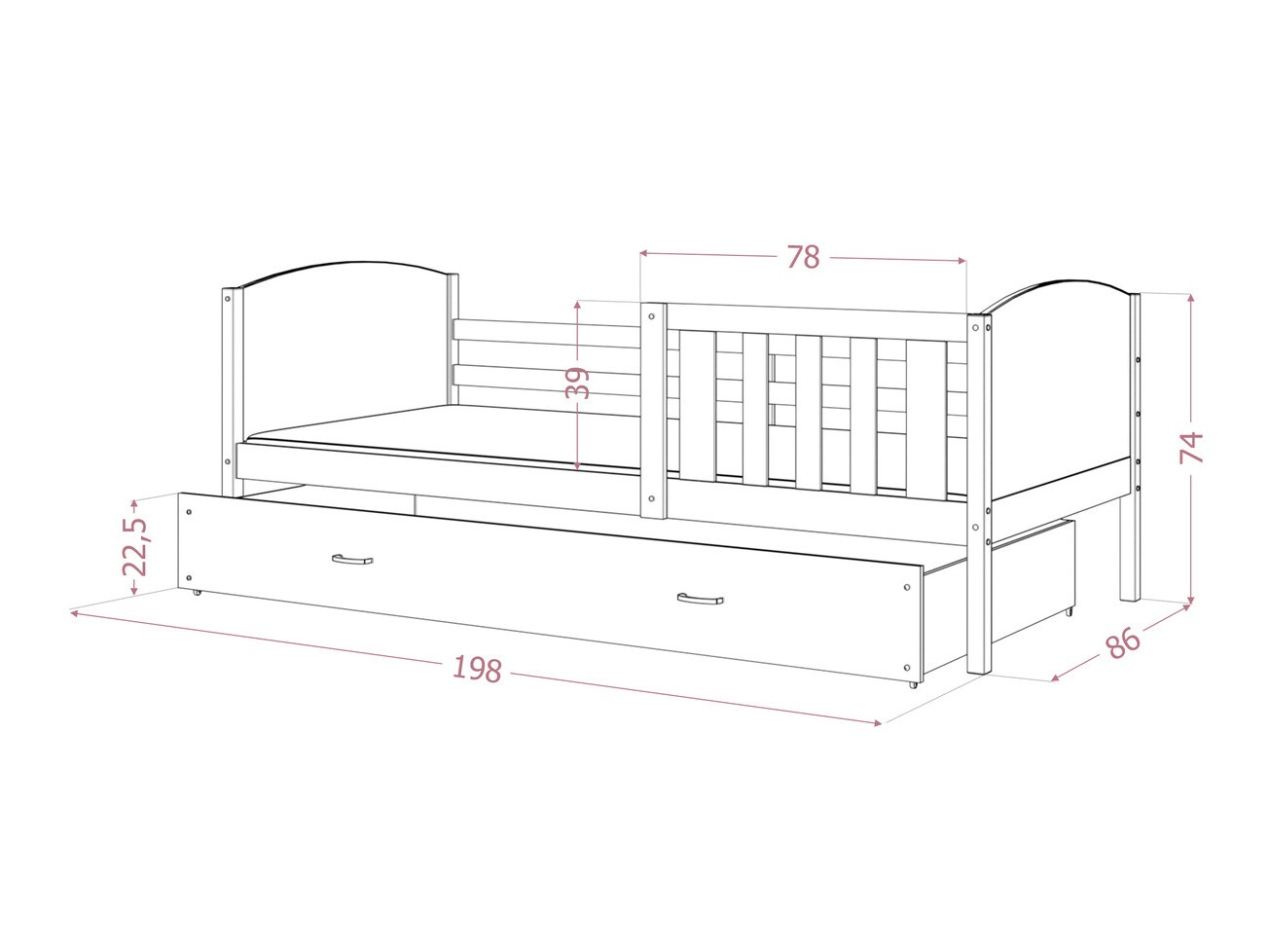 Ágy Aurora 131 (Szürke)
