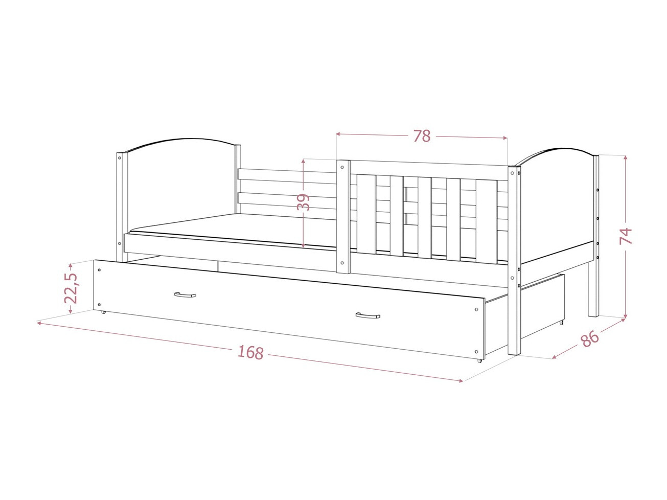 Ágy Aurora 131 (Szürke)