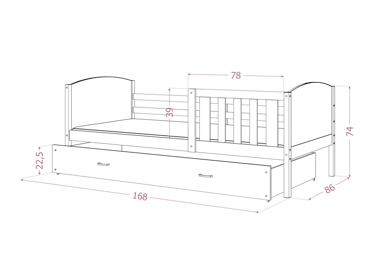 Ágy Aurora 131 (Szürke)