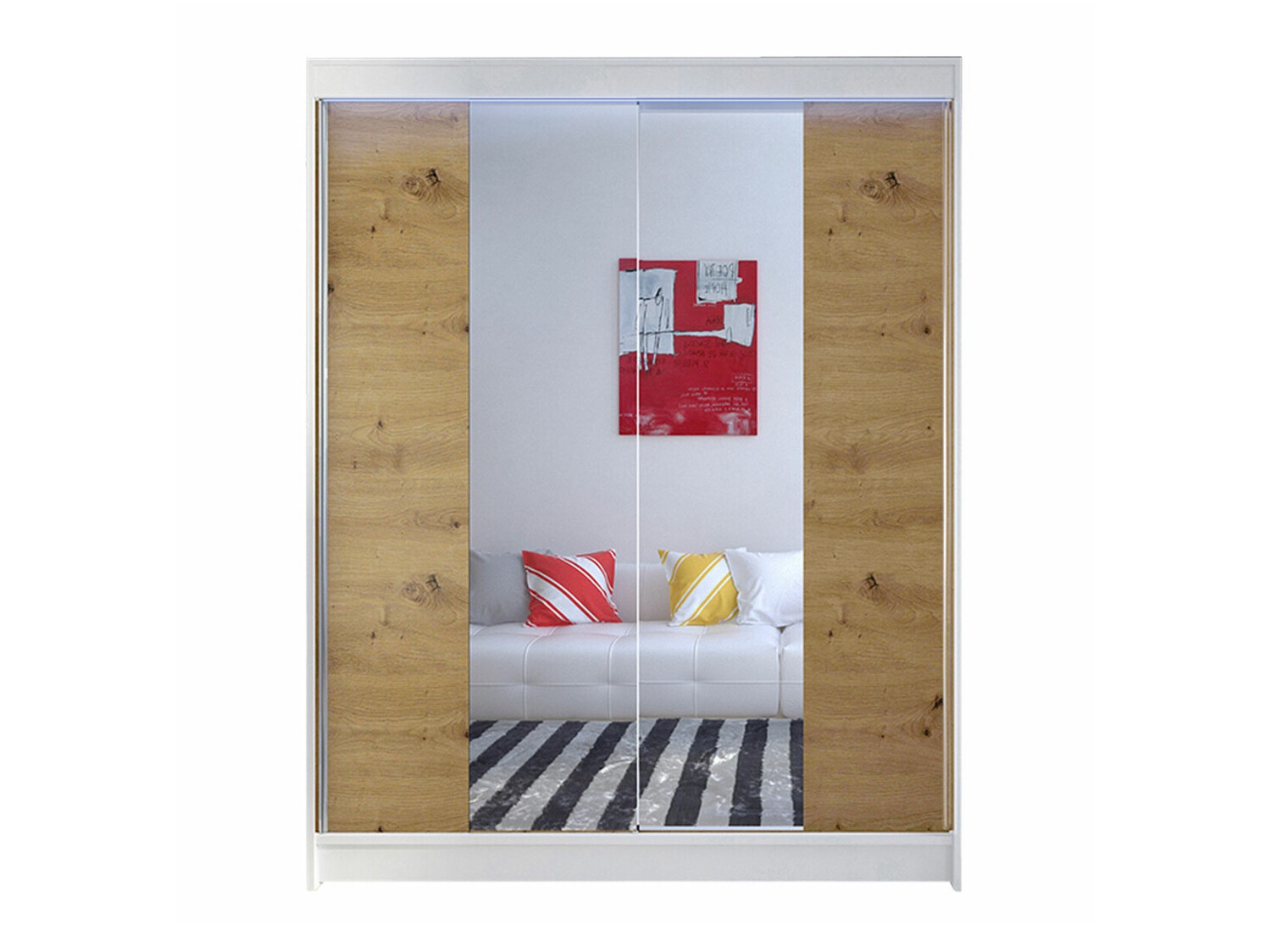 Gardróbszekrény Closico 141 (Fehér + Artisan tölgy)