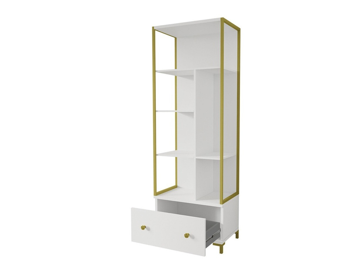 Könyvespolc Austin 266 (Fehér + Aranysárga)